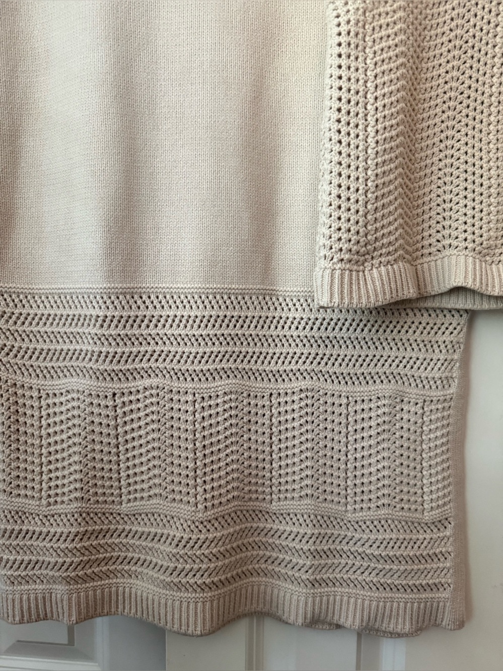 Rachel Zoe Cotton-Blend Open-Knit Sweater Top and Skirt Set Sz M - Picture 6 of 15